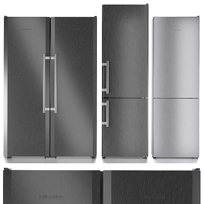 Modern Stainless Steel Refrigerators And Freezers For Home Kitchen Appliances 3d model