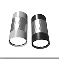 Modern Black and White Downlights and Spotlights with Diamond Pattern Design 3d model