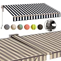 Stylish Striped Awning With Multiple Color Options For Outdoor Home Use