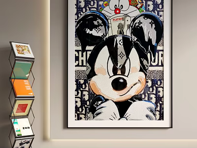 Abstract Pop Art Mickey Mouse Painting As Interior Wall Art 3d model
