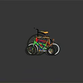 Colorful Bicycles Collection Featuring High wheel Red Standard Green Kids And Blue Tricycle