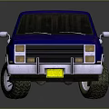 Classic Blue Single Cab Truck With Shiny Exterior On Black Background