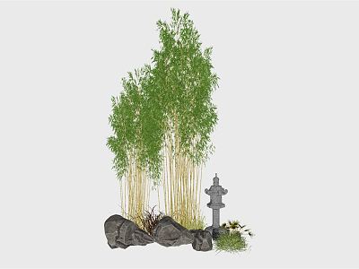 New Chinese Bamboo Fugui Bamboo rockery Plant Potted Sick Combination model