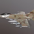 Military Fighter Jet With Camouflage Paint Mounted Missiles And Sharp Nose