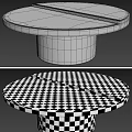 Modern Round Coffee Table Design With Marble And Wooden Tops And Metal Base