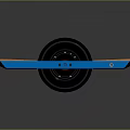 Electric Self Balancing Scooter With Blue Frame Red Accents Black Wheel And Grid Pedals