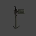 Green Military Heavy Machine Gun With Tripod Stand Barrel And Ammunition Belt