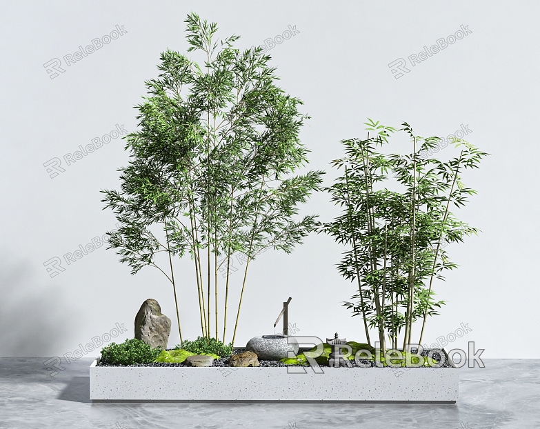 Bamboo Forest Rock Landscape model