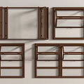 Various Wooden Decorative Frames With Different Grid Patterns For Home Decoration 3d model