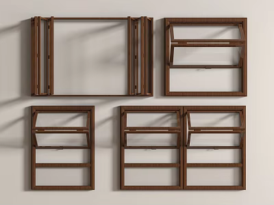 Modern folding window upper and lower folding window window window facade door head 3d model