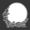 Elegant Round Decorative Mirror With Intricate Floral Carvings And Metal Base