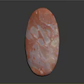 Red And White Textured Natural Stone Decor Piece With Oval Shape Design