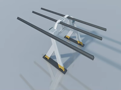 Swing Door Hardware Support Bracket With Crossbar And Installation Base 3d model