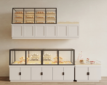 Modern Display Cabinet Cake Bread Display Cabinet Container 3d model