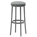 Modern White and Gray Bar Stools with Metal Frame and Padded Seats
