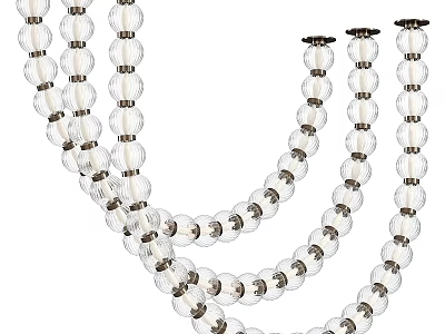 Elegant Modern Glass Bead Chandelier With Multi Strand Metal Accents Hanging Design 3d model