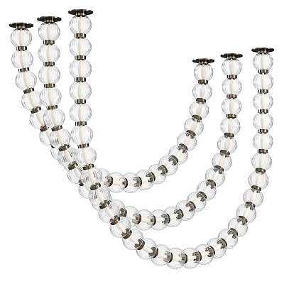 Elegant Modern Glass Bead Chandelier With Multi Strand Metal Accents Hanging Design 3d model