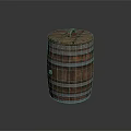 Vintage Style Wooden Barrel Decorative Ornament Set With Metal Hoops Lid And Handle