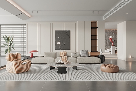 modern living room 3d model