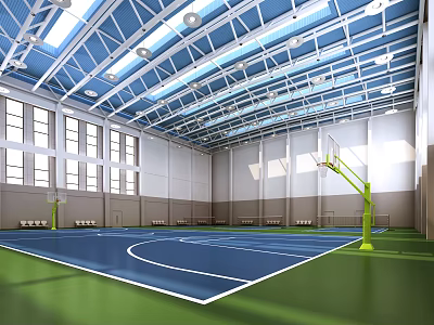 modern basketball hall 3d model