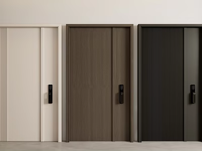 Modern Security Doors With Different Colors And Sleek Design For Home Safety 3d model