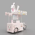 Cute Pink Tricycle Cart With Cartoon Characters And Decorations