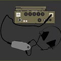 Radio Communication Device With Long Antenna Wooden Case And Power Cable