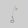 Stylish Modern Floor Lamp With Metal Tripod Base Conical Fringed Edge Lampshade