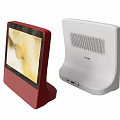 Smart Machines Featuring Gray Screen Device And Red Speaker With Modern Design 3d model