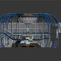 Sci Fi Control Room Interior With Central Console Display Screen And Circular Structure 3d model