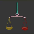 Weighing Tray Scales Mechanical Weighing Small Tray Scales Old-fashioned Tray Scales Realistic 3d model