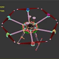 Black And Red Multi Rotor Drone Design With Propellers And Landing Gear