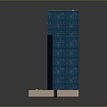 Modern Skyscraper Architecture With Blue Glass Exterior And Base Platform