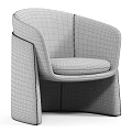 Elegant Modern Beige Single Sofa With Curved Backrest And Comfortable Velvet Fabric