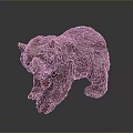 Artistic Detailed Brown Walking Bear Sculpture With Textured Surface And Realistic Features