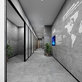 Office Manager's Office Front Hall Away High Compartment Manager's Office Industrial Style Front Hall 3d model