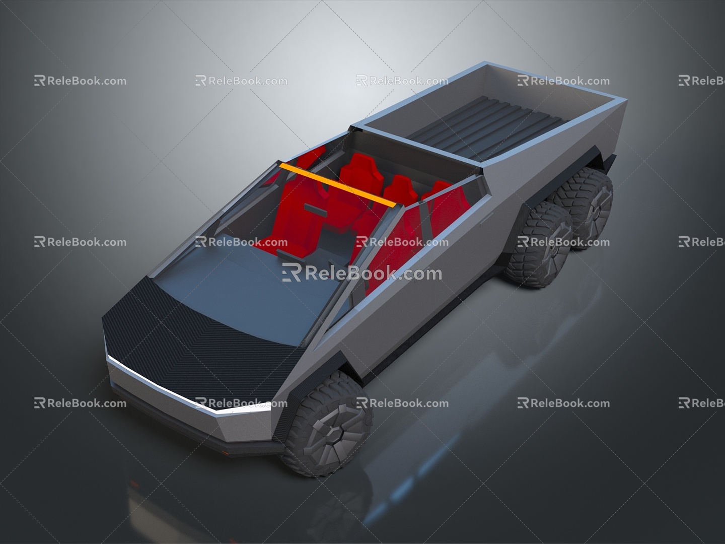 Modern Sci-Fi Car Cyberpunk Truck Tesla Truck Tesla Cyberpunk Truck 3d model