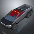 Smart Machine Futuristic Truck With Red Seats Open Bed And Modern Design