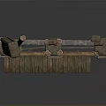 Detailed Rustic Wooden Structure 3D Model With Platform Railings And Planks