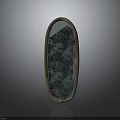 Oval Shaped Mirror With Wooden Frame Ideal For Home Decor And Living Areas