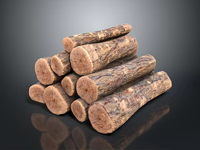 Natural Stacked Wooden Logs With Rich Texture And Solid Material For Decorative Projects 3d model