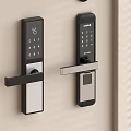 Smart Door Locks With Digital Keypad Fingerprint Scanner And Handle Design 3d model
