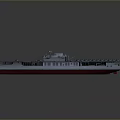 3D Model of Aircraft Carrier with Flight Deck and Command Tower Details 3d model