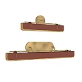 Elegant Modern Wall Sconces with Gold Metal and Brown Leather Design Details