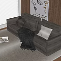 Modern double sofa 3d model