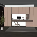 Middle Style Study Desk 3d model