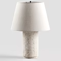 Modern Beige Table Lamp With Linen Shade And Textured Base 3d model