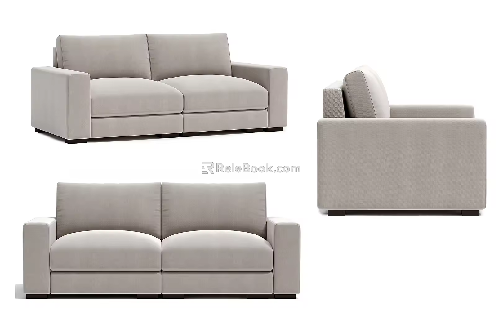 Modern Double Sofa Simple Sofa 3d model