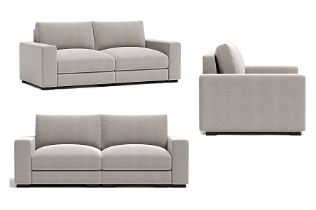 Modern Double Sofa Simple Sofa 3d model