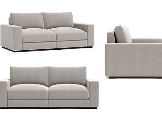 Modern Double Sofa Simple Sofa 3d model